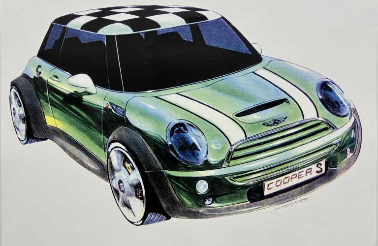 MINI prezintă în premieră mondială la București schițe din procesul de design al modelului lansat acum 25 de anie